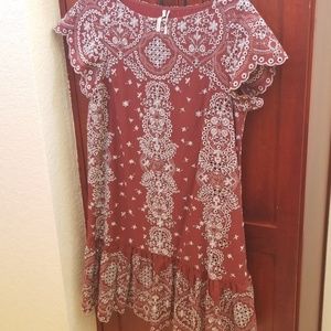 Adorable  Anthropologie dress brick red M